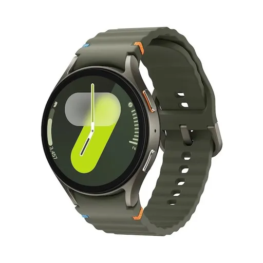 ساعت هوشمند سامسونگ مدل Galaxy Watch 7 40mm دارای قابلیت های کنترل موسیقی (Music Player)، قابلیت مکالمه از طریق بلوتوث، قابلیت تغییر طرح ساعت یا تم، صفحه همیشه روشن (Always-on Display)، پشتیبانی از دستیار صوتی بند پلاستیک