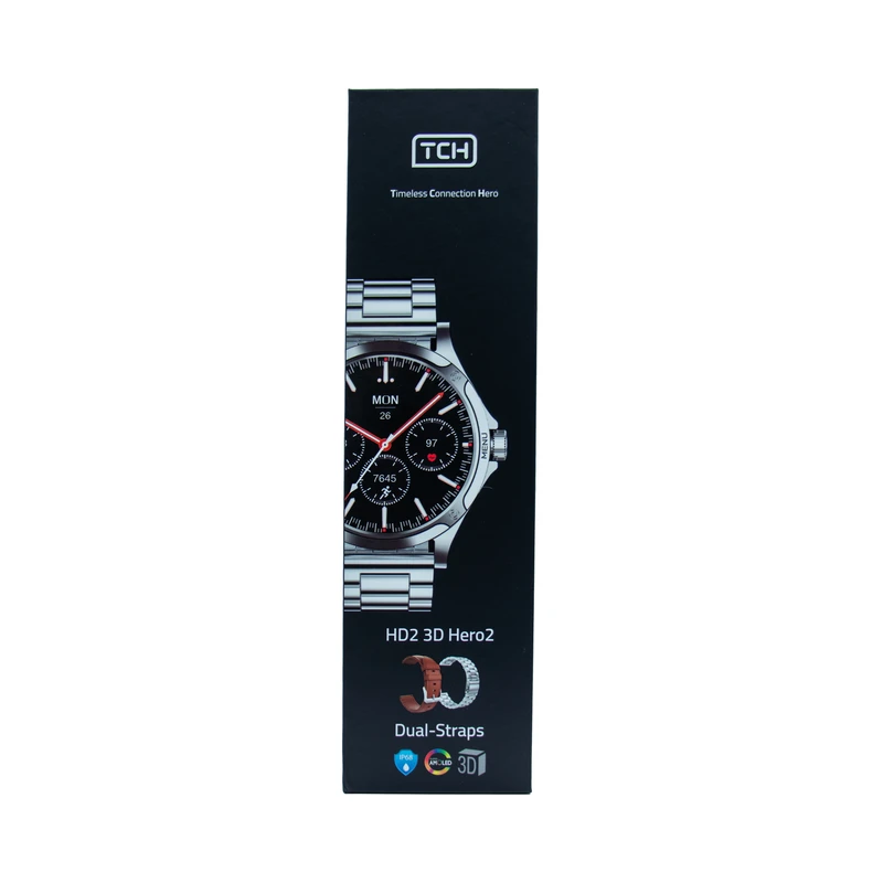 ساعت هوشمند تی سی اچ مدل TCH HD2 3D Hero2 دارای قابلیت های کنترل موسیقی (Music Player)، پشتیبانی از زبان فارسی در منو و سیستم‌عامل بند فلز