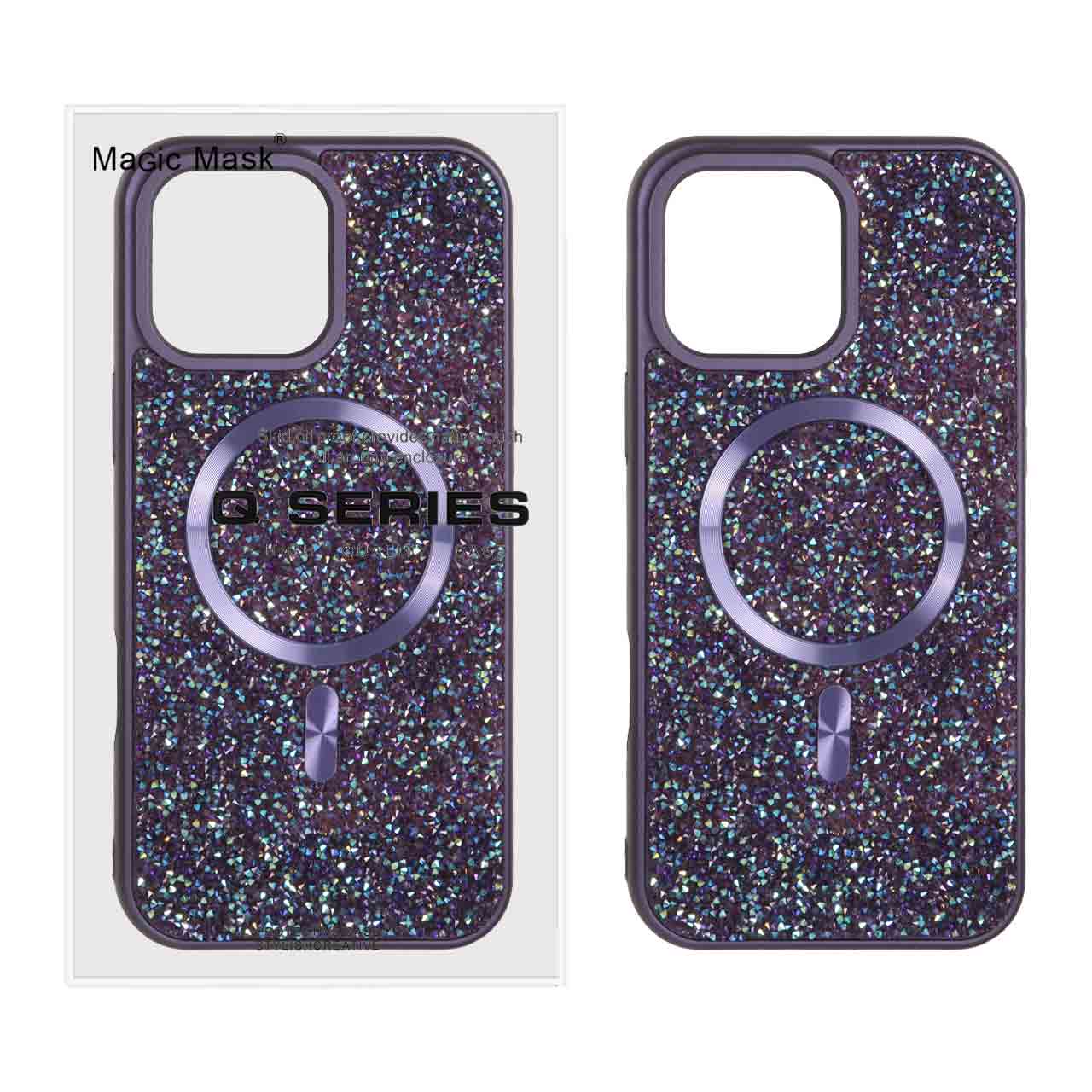 کاور اورجینال Diamond نگین دار با قابلیت مگسیف مناسب برای اپل iphone 16 pro max