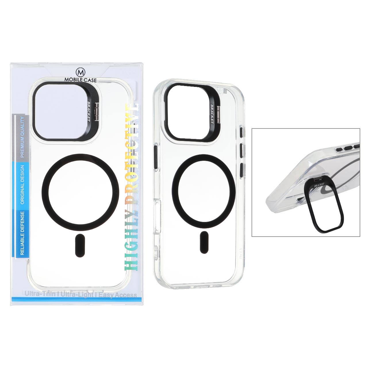 کاور اورجینال Bracket کریستالی محتفظ لنز دار مناسب برای اپل iphone 16 pro max