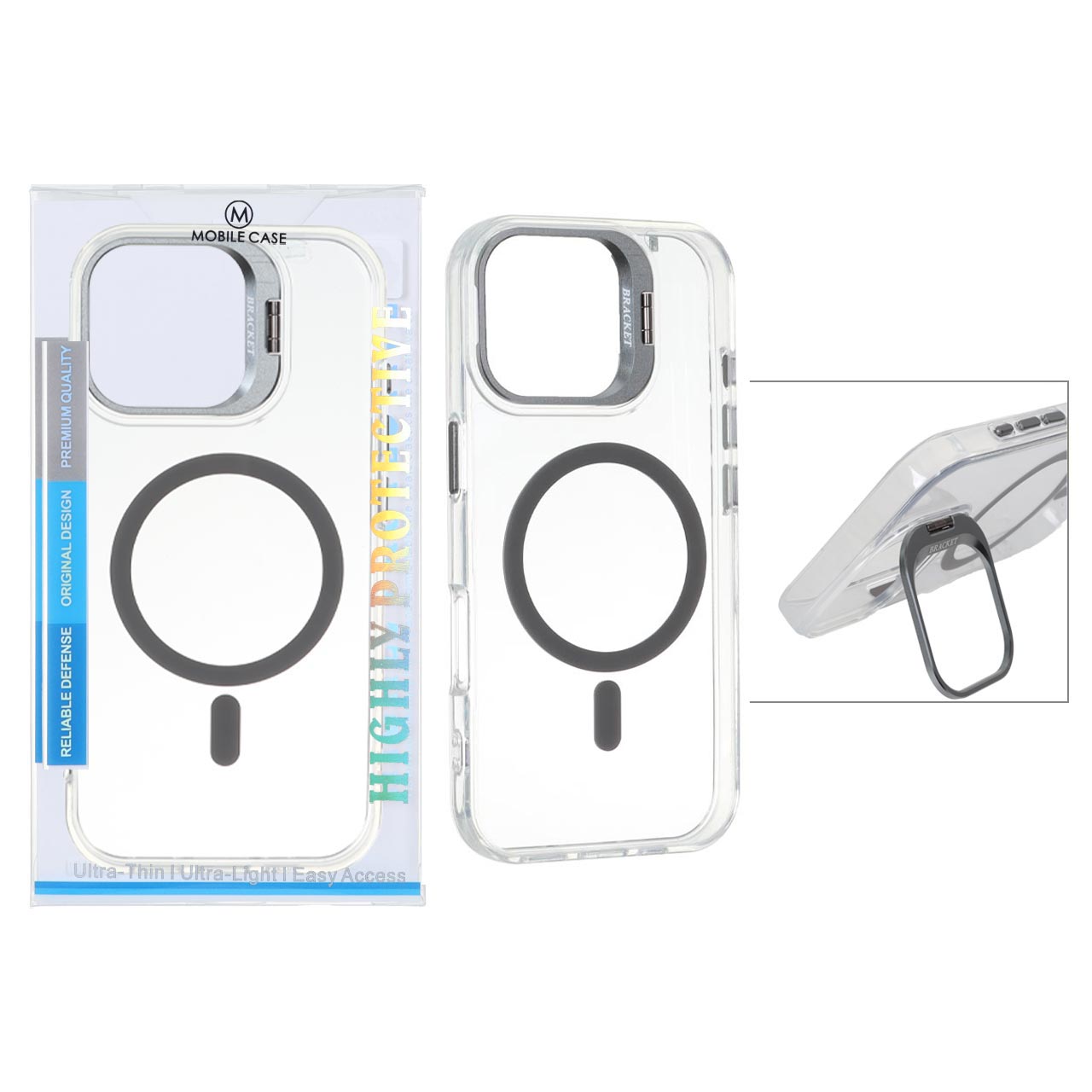 کاور اورجینال Bracket کریستالی محتفظ لنز دار مناسب برای اپل iphone 16 pro max