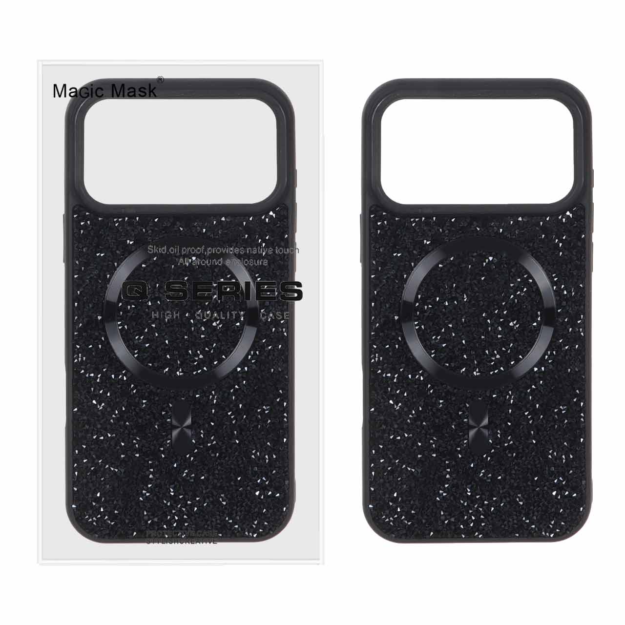کاور اورجینال Diamond نگین دار با قابلیت مگسیف مناسب برای اپل iphone 17 pro max