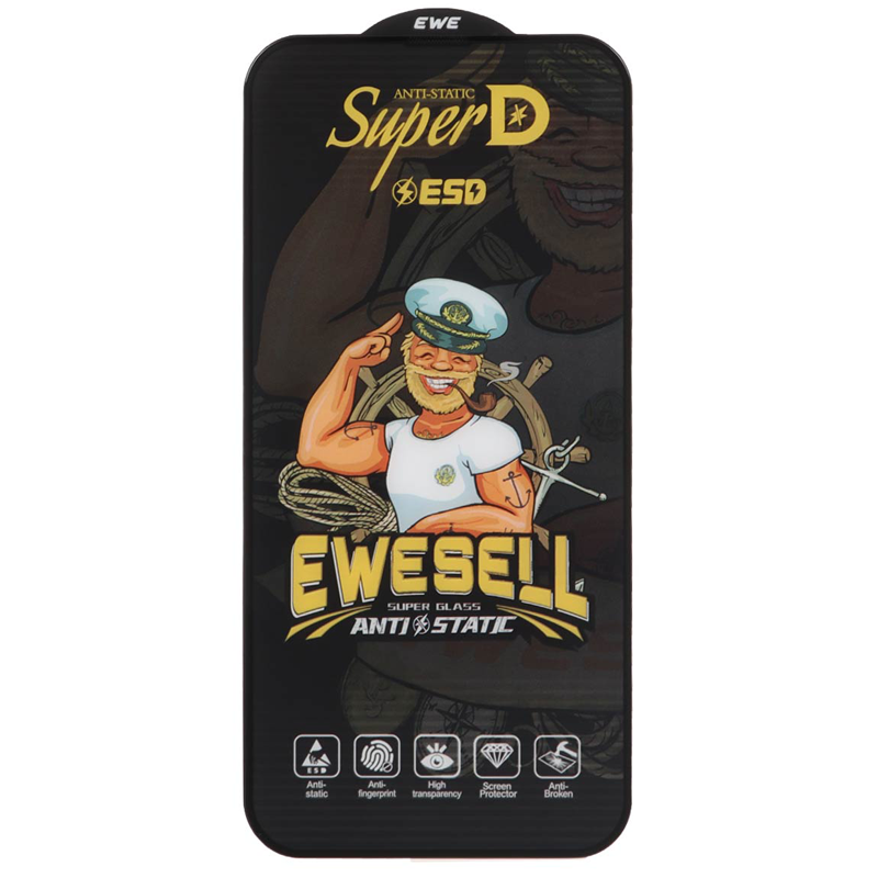 محافظ صفحه نمایش شیشه ای Super D Esd Ewesell برای آیفون 13 پرو مکس