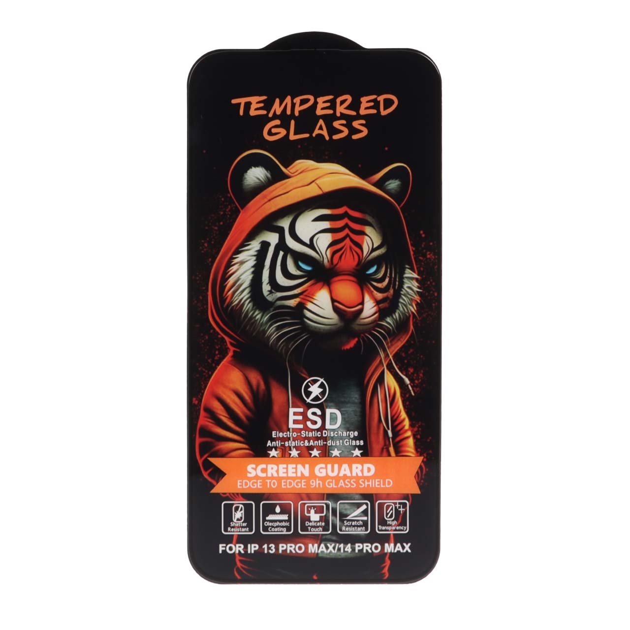 محافظ صفحه نمایش شیشه ای Full Cover ESD Tiger برای آیفون 14 پرو مکس