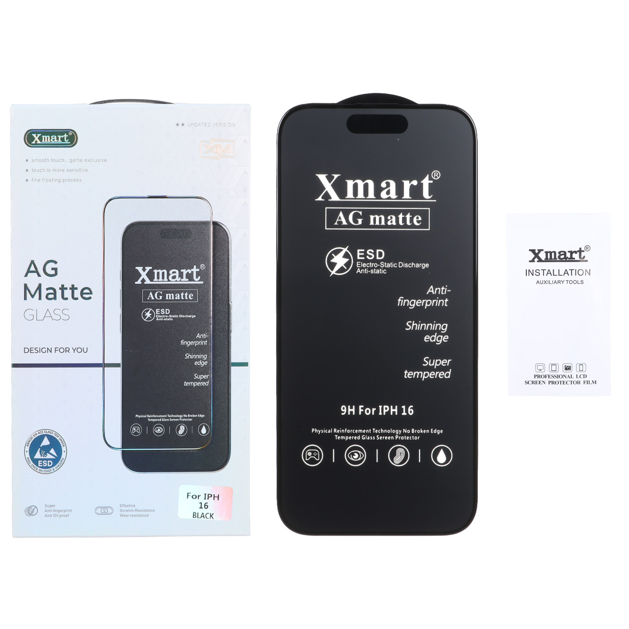 محافظ صفحه نمایش شیشه ای مات Xmart مناسب برای اپل iphone 16