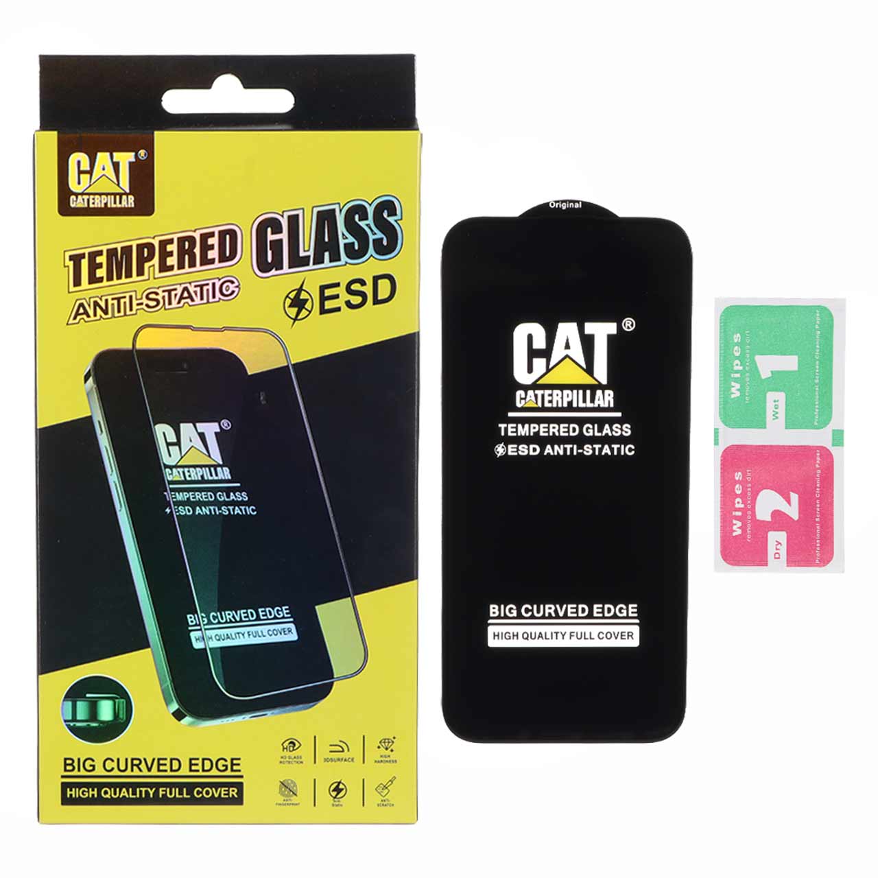 محافظ صفحه نمایش شیشه ای esd caterpillar آنتی استاتیک مناسب برای اپل iphone 14 pro max