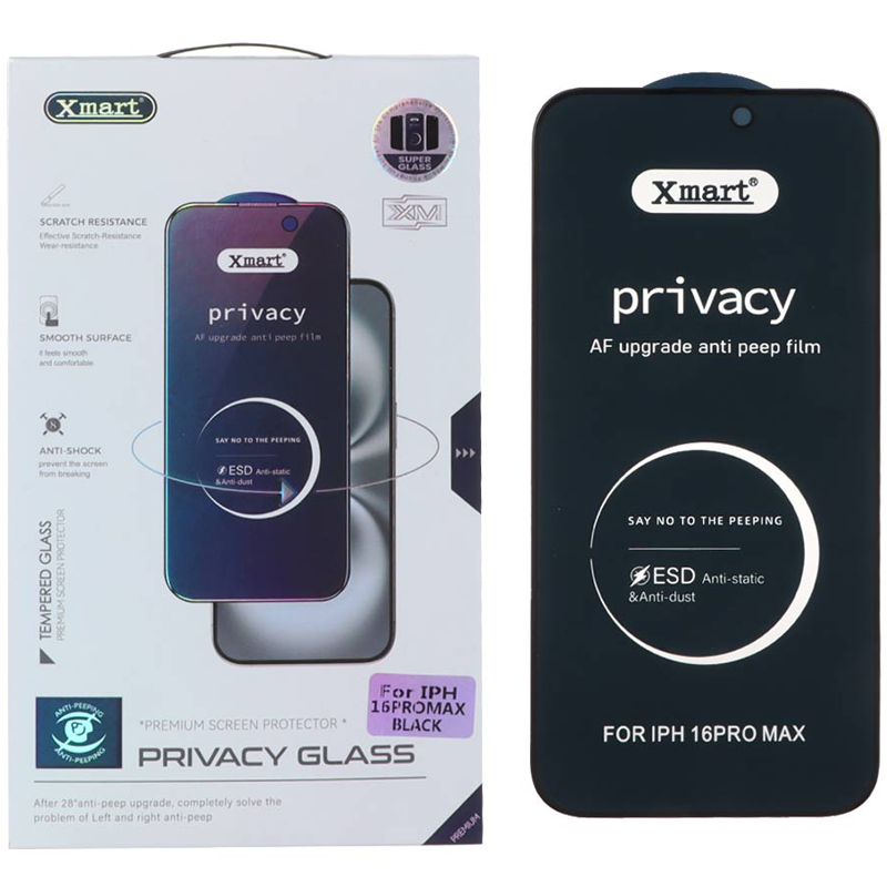 محافظ صفحه نمایش پرایویسی Xmart مناسب برای اپل iphone 16 pro max