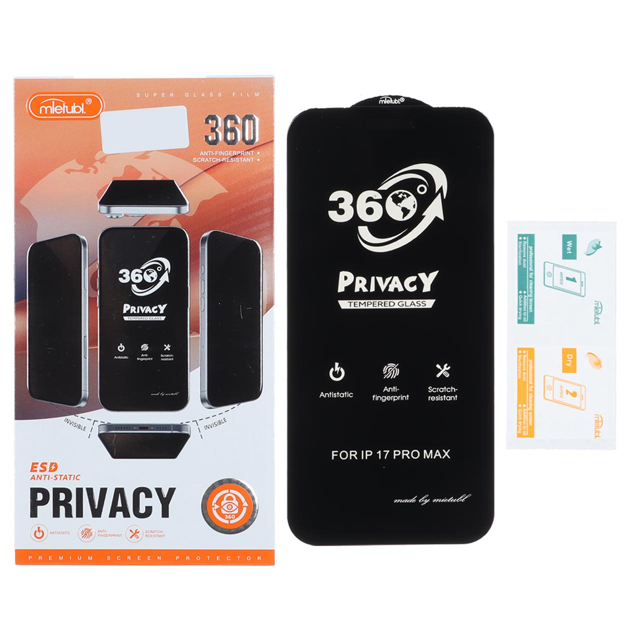 محافظ صفحه نمایش پرایویسی مدل Mietubl 360 مناسب برای اپل iphone 16