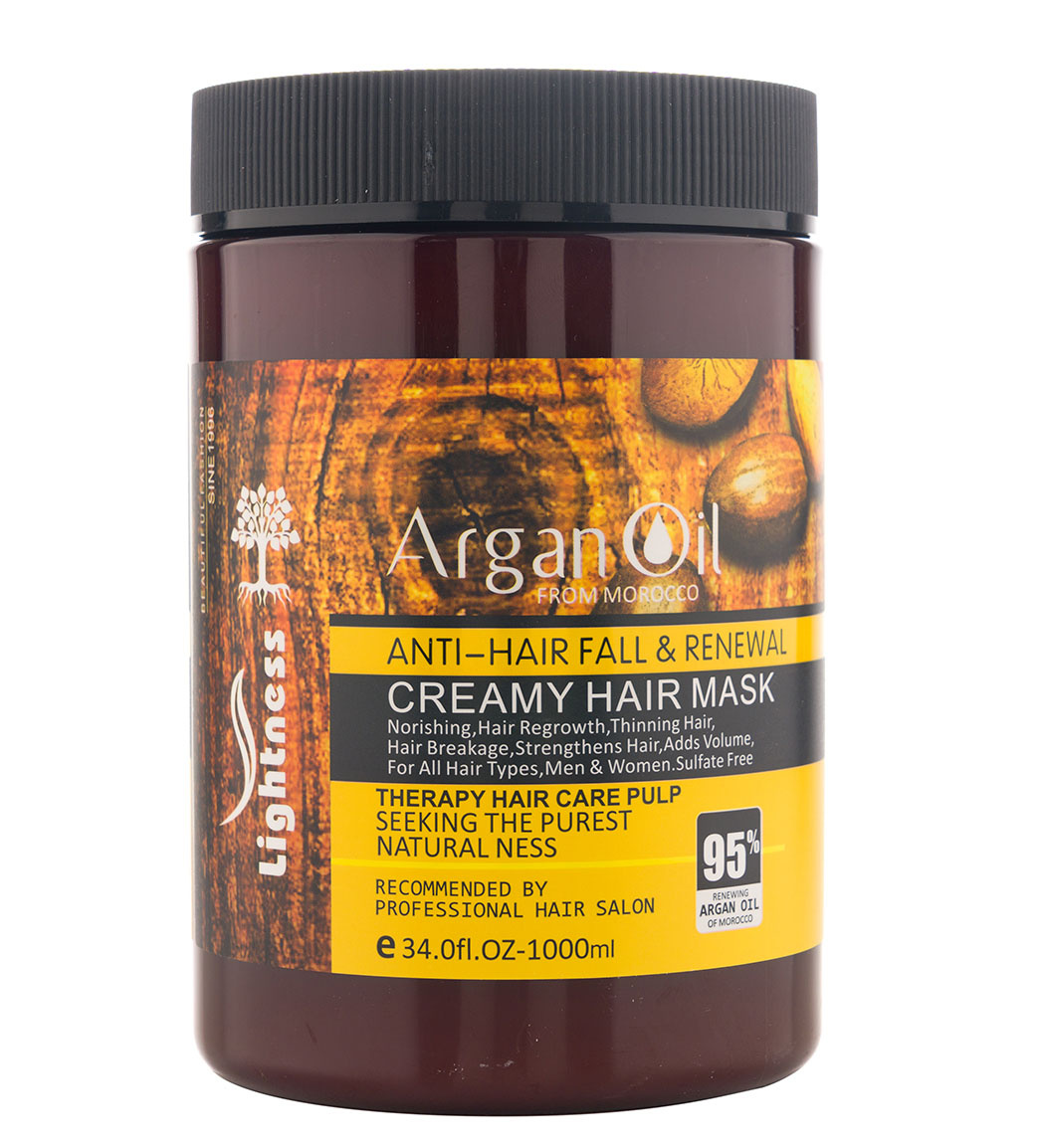 ماسک مو  لایتنس lightness مدل argan oil حجم 1000 میلی لیتر