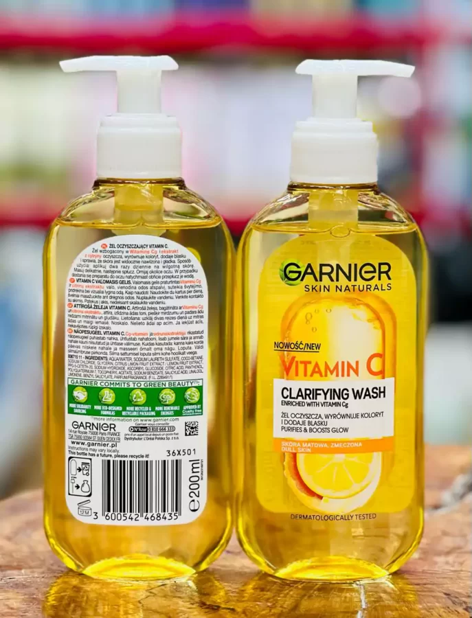 ژل شست و شوی گارنیر garnier مدل ویتامین سی حجم 200 میلی لیتر
