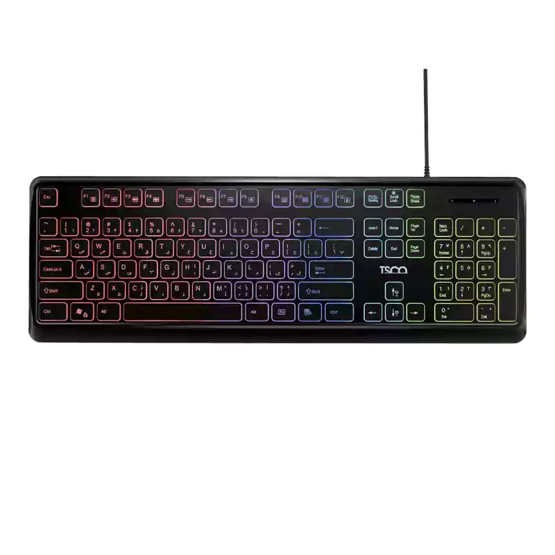 کیبورد تسکو مدل TK 8046،سوییچ ممبران، Full-size، نورپردازی RGB