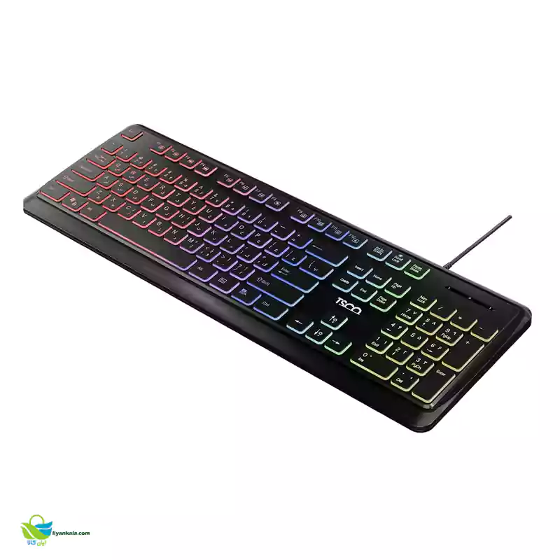 کیبورد تسکو مدل TK 8046،سوییچ ممبران، Full-size، نورپردازی RGB