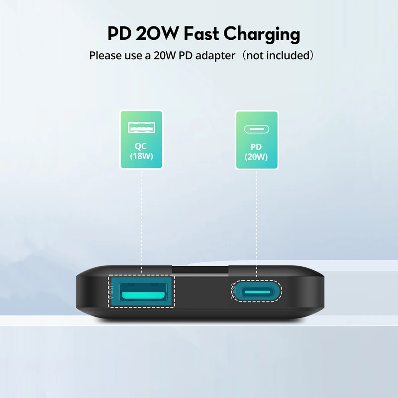 قیمت و خرید پاوربانک راوپاور مدل RP-PB1236 ظرفیت 10000 میلی آمپر ساعت