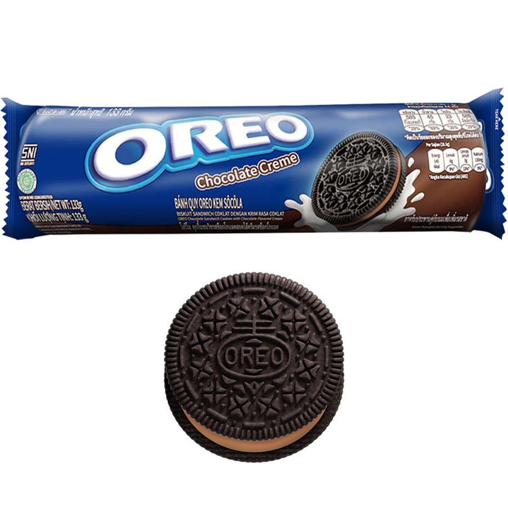 بیسکوییت اورئو oreo طعم کره بادام زمینی و شکلات وزن 120 گرم