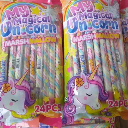 مارشمالو طنابی unicorn بسته 24 عددی