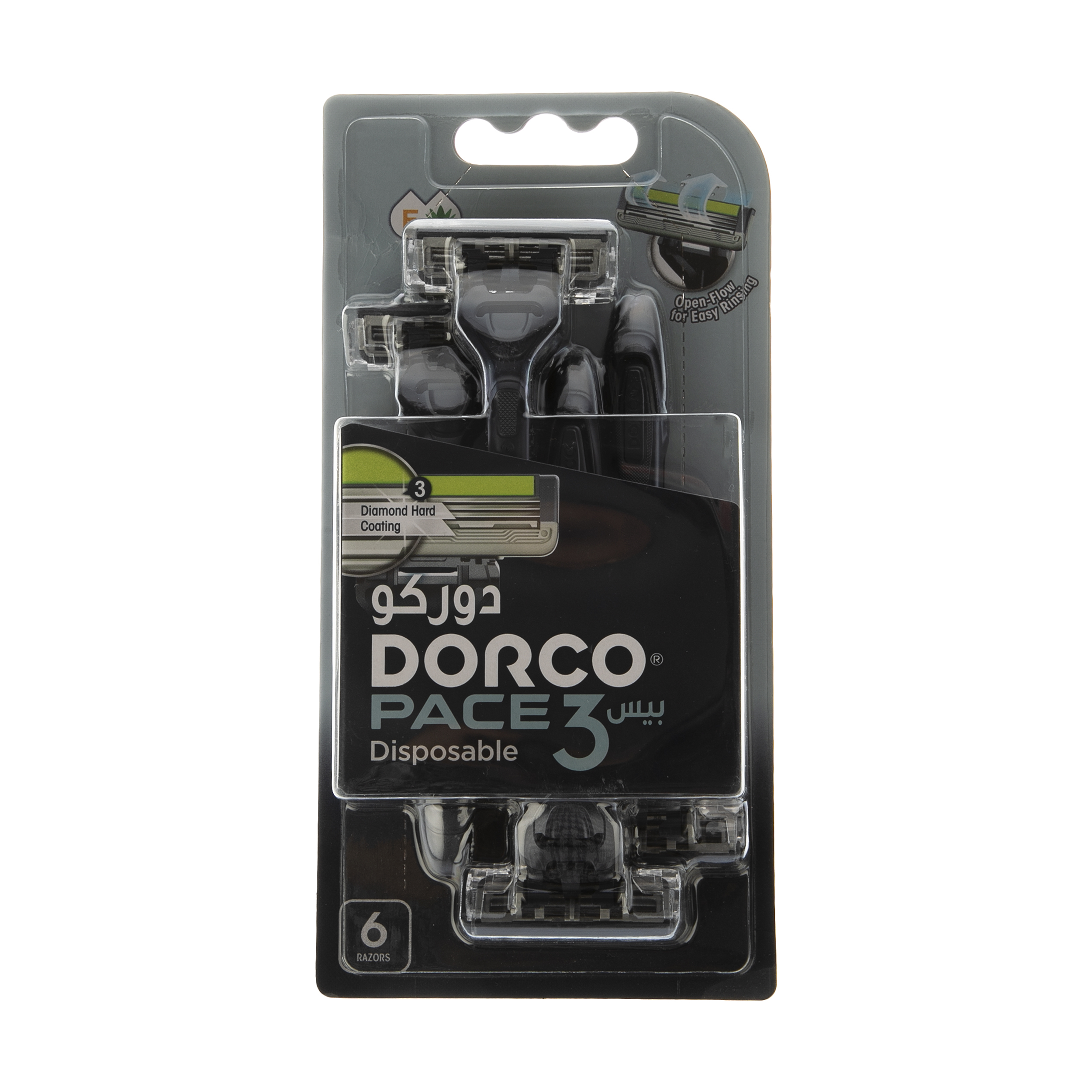 تیغ خود تراش دورکو dorco مدل pace fit 3 بسته 6 عددی