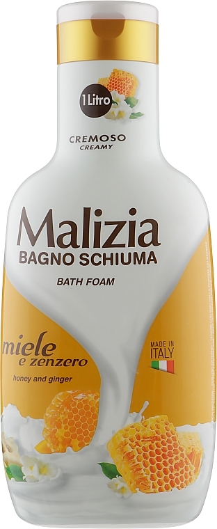 شامپو بدن مالیزیا malizia مدل bath foam رایحه عسل و زنجبیل حجم 1000 میلی لیتر