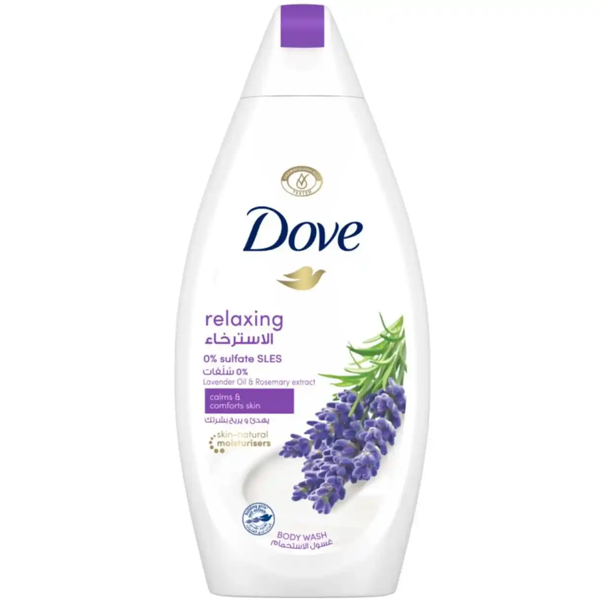 شامپو بدن dove مدل اسطوخودوس و رزماری حجم 500 میلی لیتر