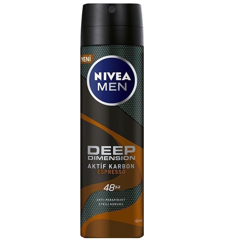 اسپری ضد تعریق مردانه نیوا nivea مدل deep black carbon spresso حجم 150 میلی لیتر