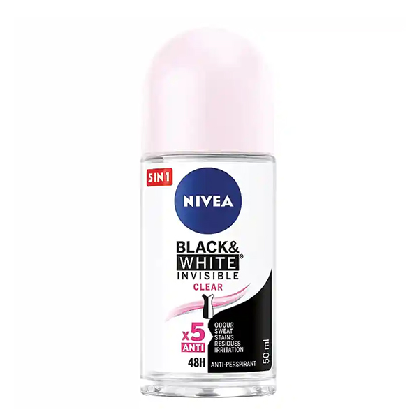 رول ضد تعریق زنانه نیوا nivea مدل black and white invisible حجم 50 میلی لیتر