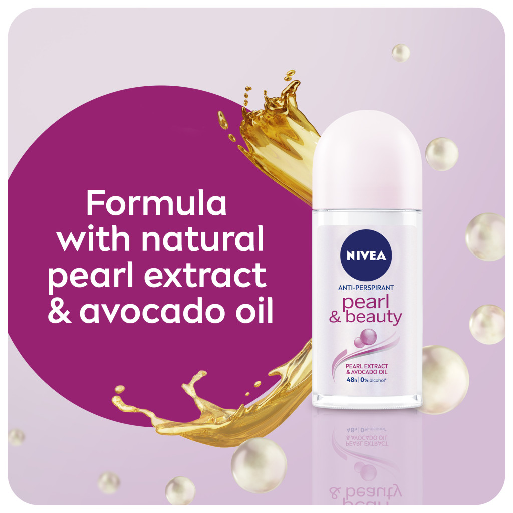 رول ضد تعریق زنانه نیوا nivea مدل pearl and beauty حجم 50 میلی لیتر