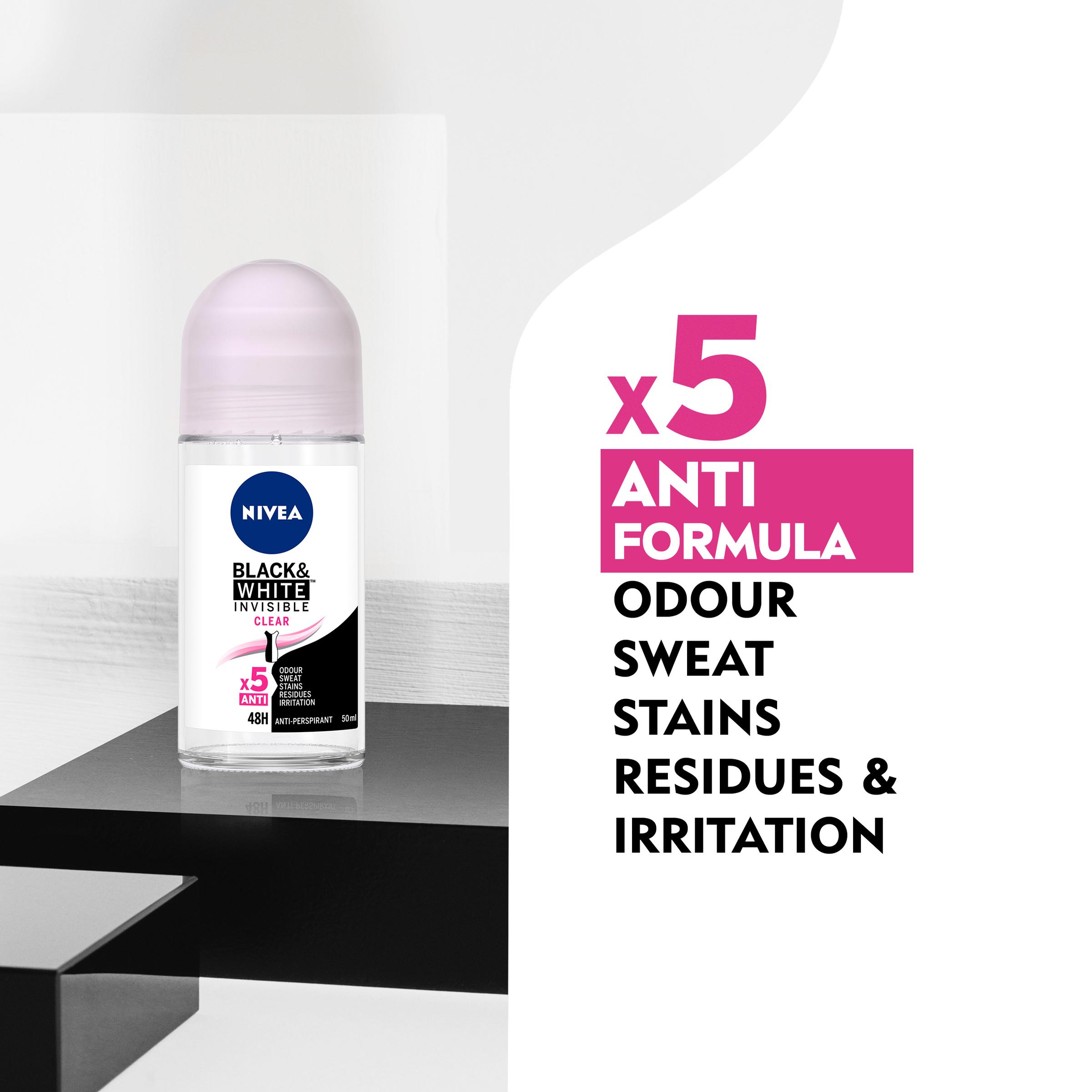 رول ضد تعریق زنانه نیوا nivea مدل black and white invisible حجم 50 میلی لیتر