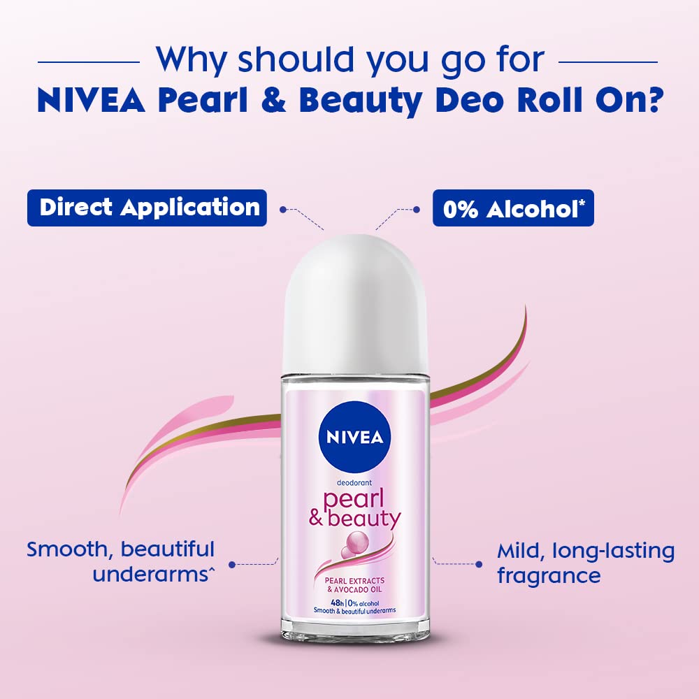 رول ضد تعریق زنانه نیوا nivea مدل pearl and beauty حجم 50 میلی لیتر