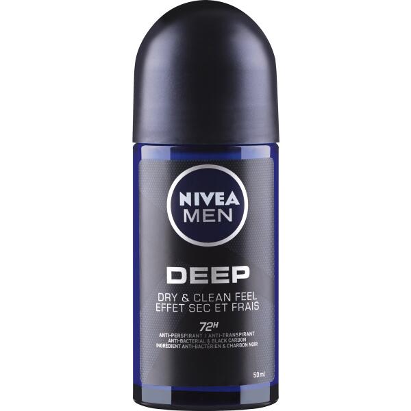 رول ضد تعریق مردانه نیوا nivea مدل deep dry and clean effect حجم 50 میلی لیتر