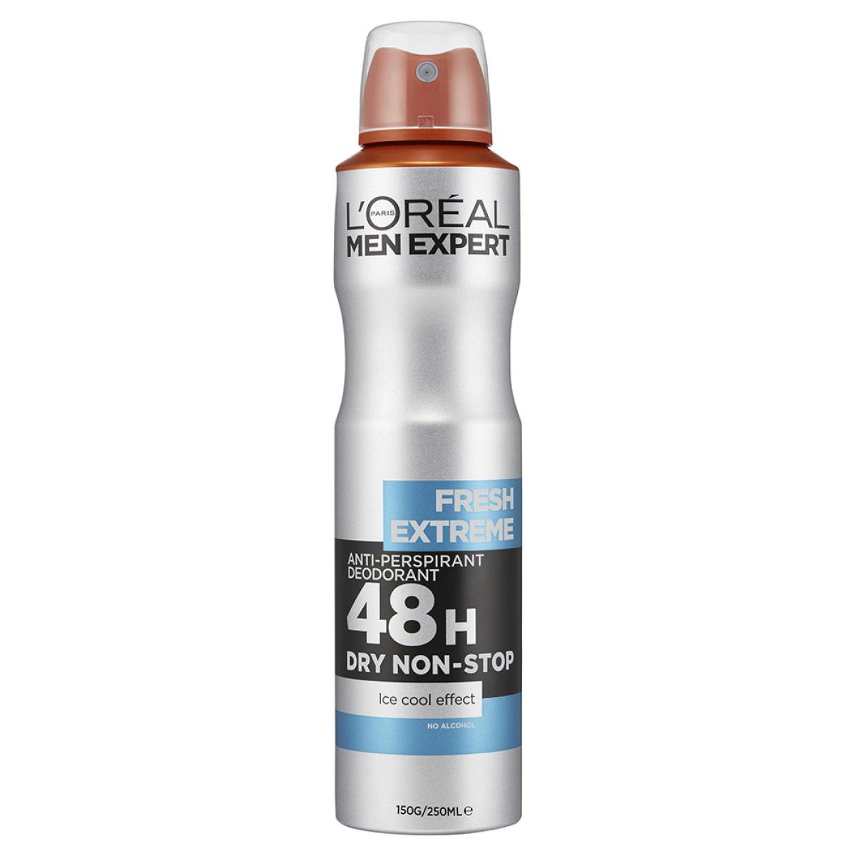 اسپری ضد تعریق مردانه loreal men expert مدل fresh etreme حجم 250 میلی لیتر